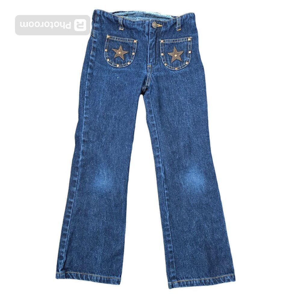 Vintage 90s Y2K Girls Mary-kate & Ashley Star Pocket Flare Leg Jeans